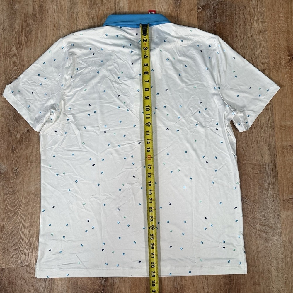 NEW Redvanly Men's Size XL Short Sleeve White  Blue Shirt Savile Polo Golf - Picture 8 of 9